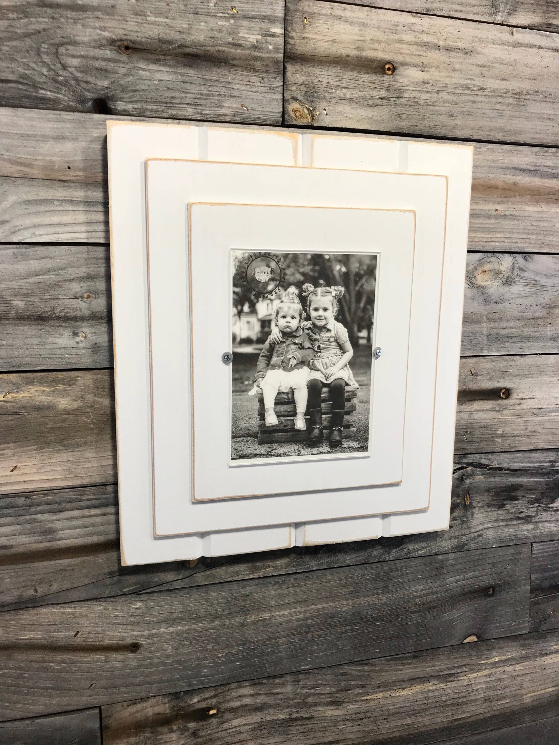 Distressed wood picture frame 5x7 from on Etsy Studio