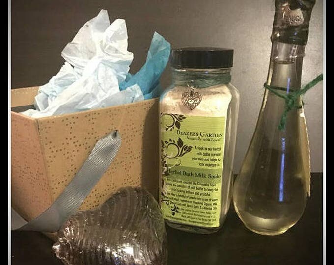 3pc Bath Gift set - Scented Herbal Soap - Milk Bath Soak - Body Massage Oil - Holiday Gifts - Natural Skincare - Gifts for Her -Floral Fresh