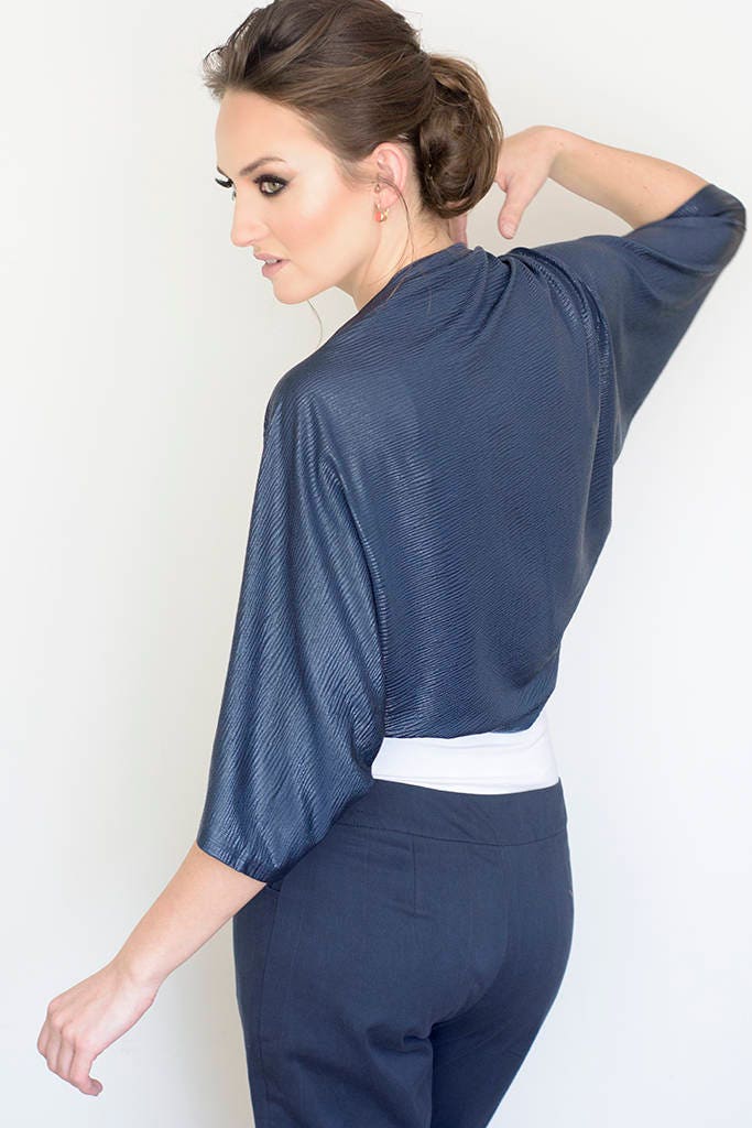 Navy blue formal shrug blue bolero jacket mother of the