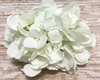 Jumbo Artificial White Hydrangea Head - Top Quality Artificial Flowers, Silk Flowers, Wedding, Flower Crown, Hair Accessories, Millinery