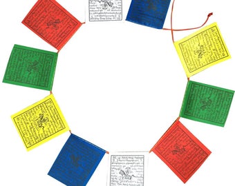 Mini Wind Horse Tibetan Prayer Flags From Nepal Set of 10 Flags PF-21