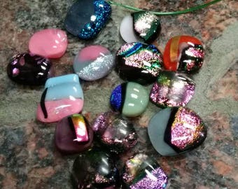 Dichroic glass cabochons,mixed colors