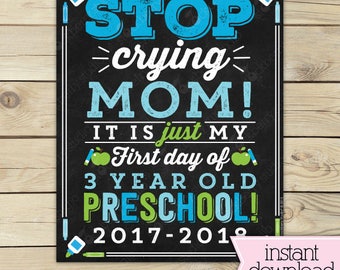 Girl First Day of 4 year old Preschool Sign 1st Day of
