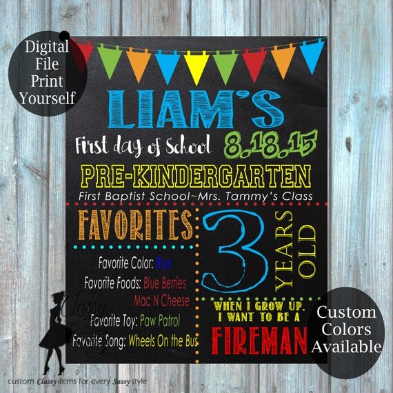 First Day Of School Chalkboard Sign 181