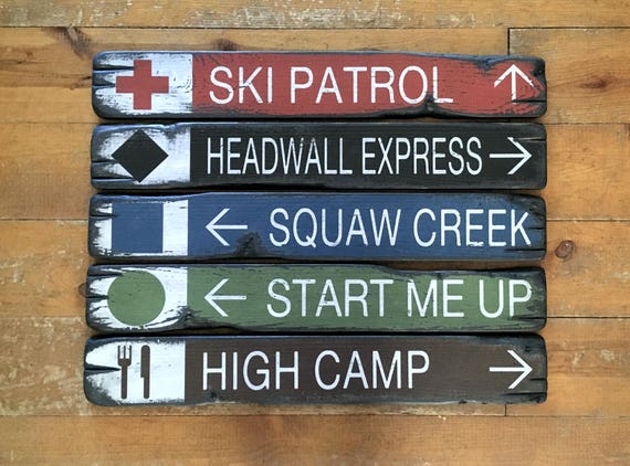 Custom Ski Resort Trail Signs 5 Handcrafted Rustic Wood