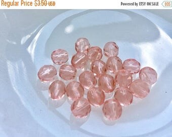 SUMMER SALE Beautiful Destash Craft Lot of Vintage Salvaged Faceted Very Pale Pink 1950s Glass Beads