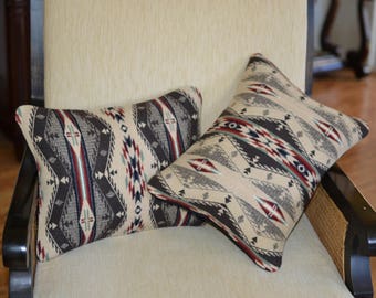 Southwestern Home Decor Wool Pillow Covers handmade of Spirit of The People Pendleton blanket weight wool decorative accent pillow covers