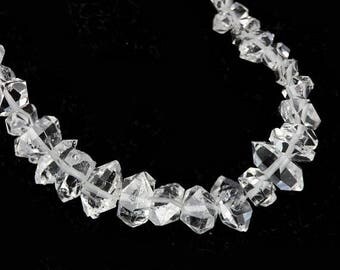 SUMMER SALE Herkimer Diamond Crystal Beads 4 Double Terminated Herkimer Diamond Crystal Clear Semi Precious Gemstones