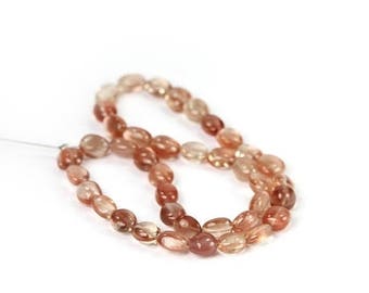 SUMMER SALE SALE Oregon Sunstone Smooth Nugget Beads 4 Pieces Ponderosa Dark Pink Peach Schiller Local Semi Precious Gemstone spring summer