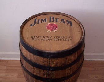 Jim Beam Kentucky Straight Bourbon Whiskey Barrel-Sanded-Finished-FREE SHIPPING