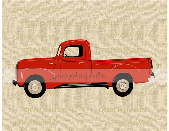 Red truck printable graphic instant clip art digital download Red truck printable graphic instant clip art digital download