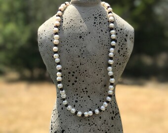 Leather & Pearl Necklace