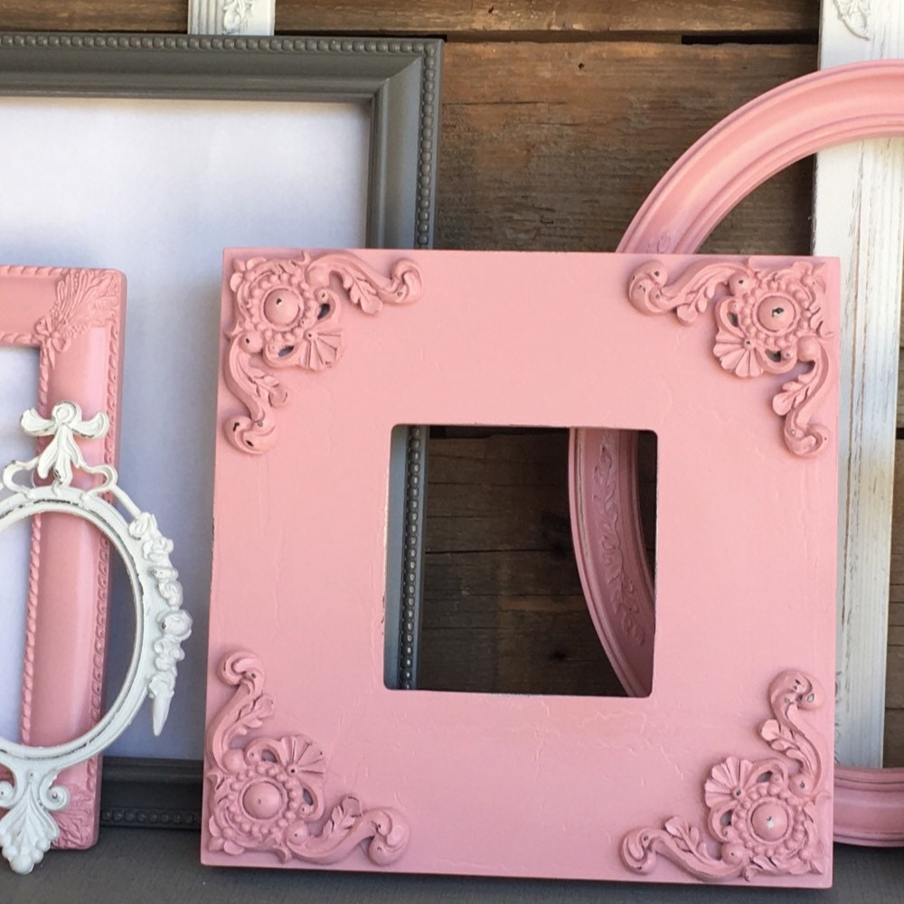 Teal Grey White Frame Set Custom Frames Open or Frames with