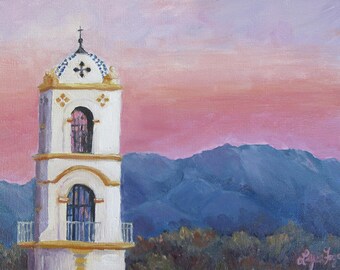 Ojai, Pink Moment, Ojai painting in prints, Ojai painting on canvas, Pink Moment oil painting, Ojai Art, Ojai Painting, Ojai Prints