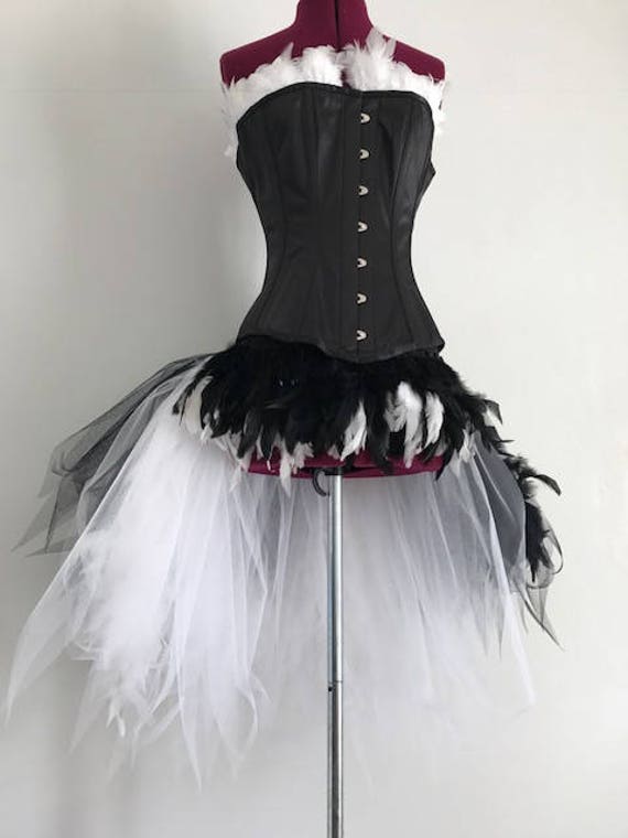 Black and White Feather Costume