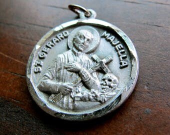 Vintage Sterling Silver St. Gerard Majella Pendant