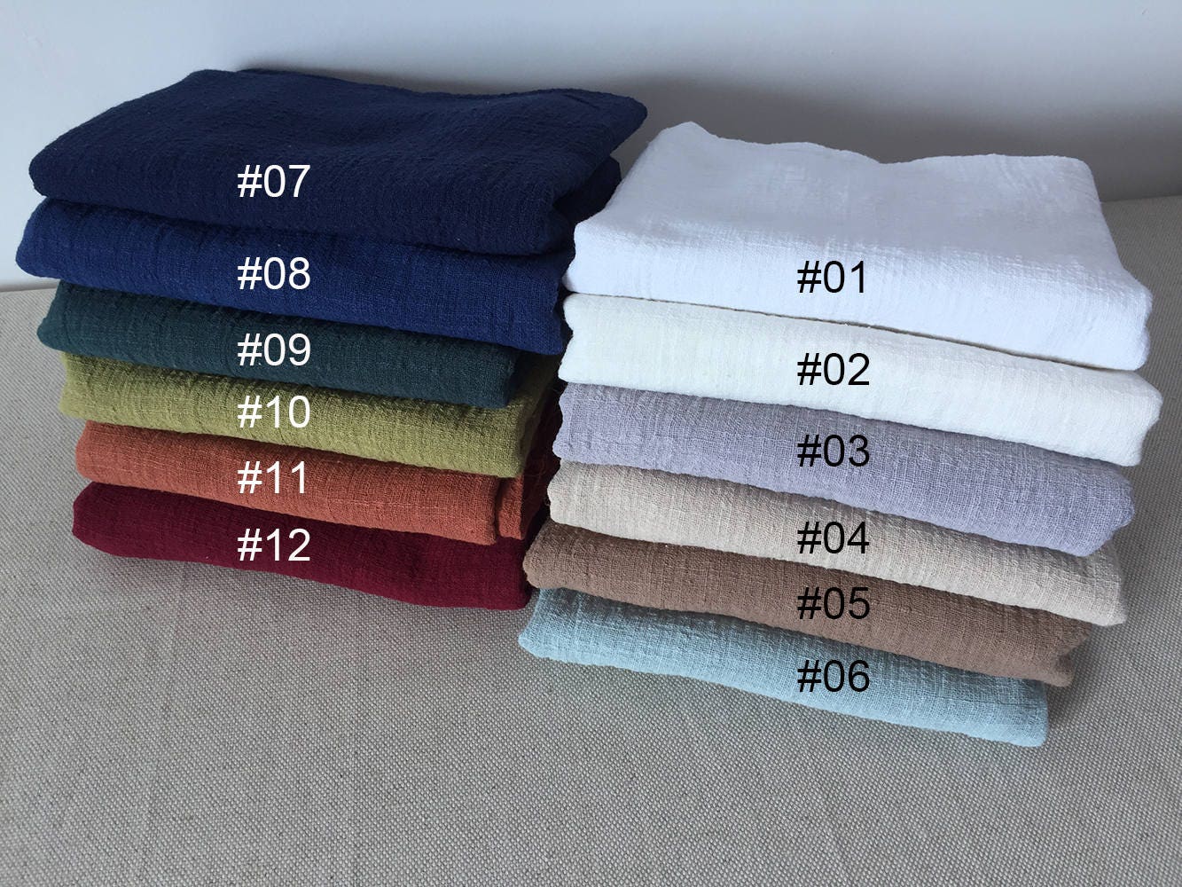 Soft Linen Cotton Gauze Fabric Sold by Half Meter MJ176