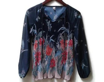 SALE Floral 70s blouse vintage Small s