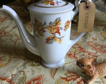 Lovely Vintage Craftsman China-Japan Teapot-Multi Fall Leaves Design