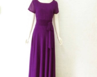 Convertible bridesmaids dress-Wrap dress Purple maxi