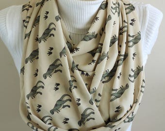 Dinosaur Scarf Dino Infinity Scarf Dinosaur Party Dinosaur Birthday Gift for Her Paleontology Accessories for Women Dinosaur Gifts