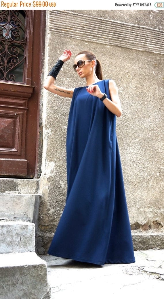 SALE NEW 2016 Maxi Dress / Navy Blue Kaftan / Extravagant