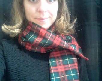 Red and green Plaid cotton scarf