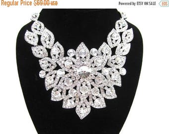 SALE SALE Bridal Statement Necklace, Crystal Bridal Necklace Set, Crystal Wedding Necklace, Crystal Evening Necklace ~ E70