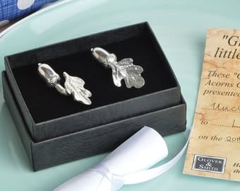 Mighty oaks from little acorns cuff link christening gifts for boys