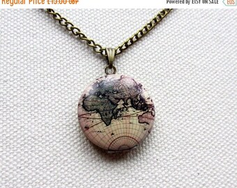 World Map Locket Mini Locket Vintage Map Globe World Necklace Map Jewelry Travel Gift