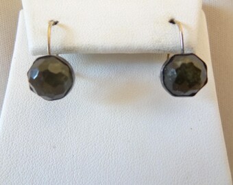 Vintage 14K & Sterling MOSS AGATE Pierced Earrings