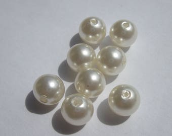 glass Pearl 10 mm - PV34-2 - 8 round beads