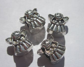 4 beads of fairy Angel silver big hole (1906)