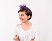 Diadema de lavanda, diadema de flores moradas para invitada de boda, corona de flores para novia, tocado floral, tocado flores morado