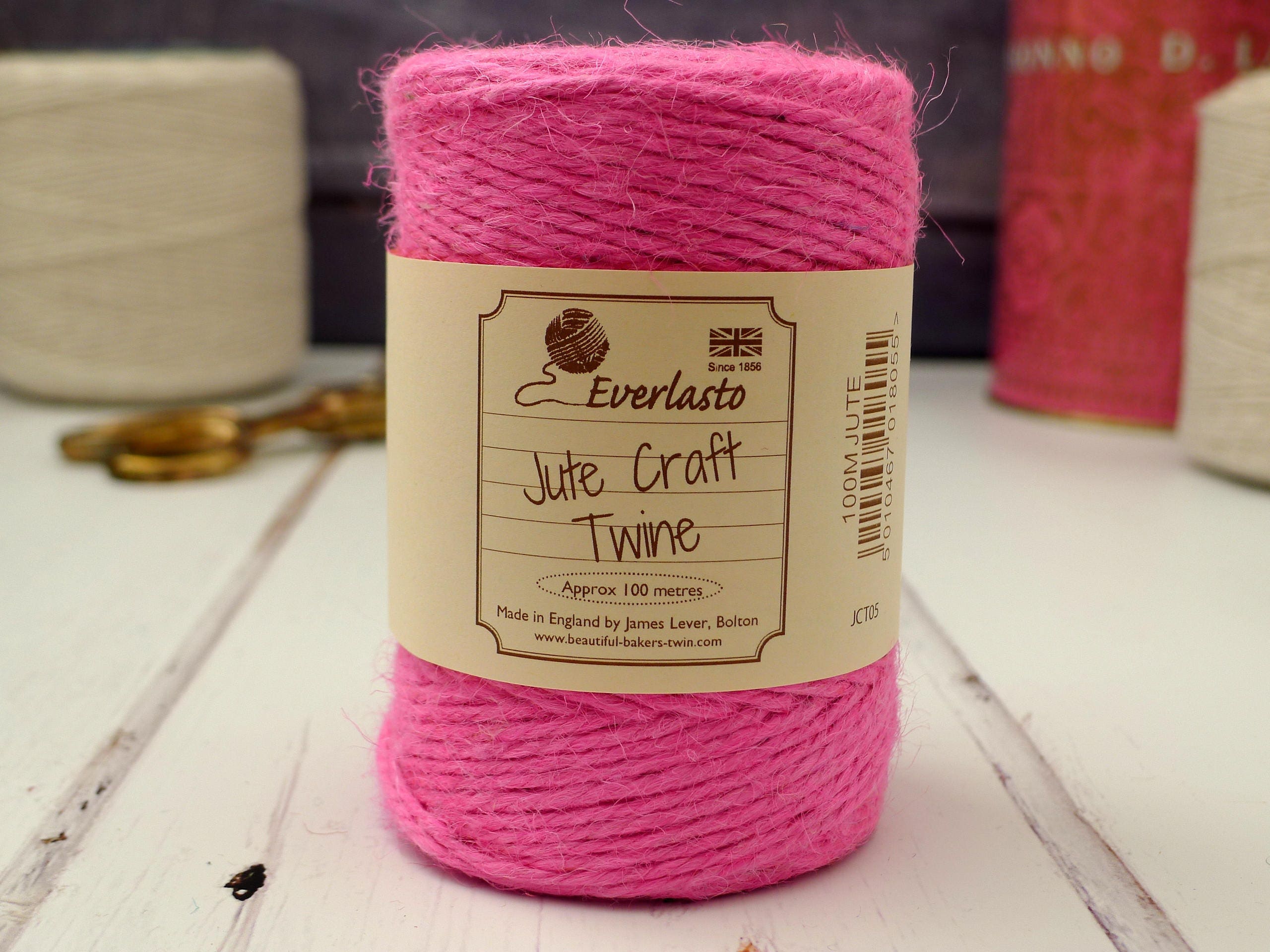 Pink Jute Twine 100m Hot Pink Everlasto Jute Craft Twine