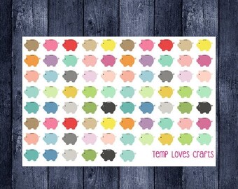 Multicolor Piggy Bank Stickers