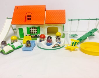 Vintage Weebles House, Weebles Playset, Play Cottage, 1970s Hasbro Toys, Weebles Playground, Fun Vintage Toys, Weebles Car and Furniture