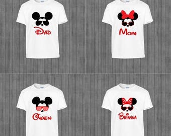 FLASH SALE Family Disney Shirts, Printable Iron on Transfer, Print at Home, Mickey and Minnie Glasses