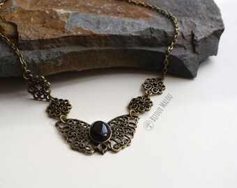 Season 3 Sansa Stark Necklace Game of Thrones Jewellery Butterfly Black Onyx Stone Necklace