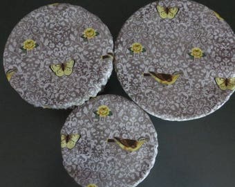 Reusable Bowl Covers, Elastic Bowl Covers, Eco Friendly Lids, Bird and Butterfly Decor