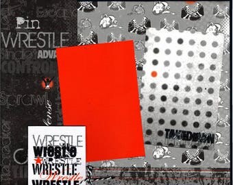 Wrestle - Takedown 2 Page Scrapbooking Layout Kit
