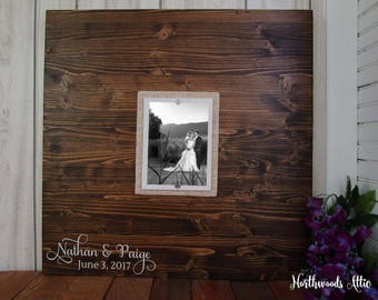 First Names Wedding Guest Book Alternative Wood Sign - Rustic Wedding Decor - Personalized Wood Sign - Choose Your Colors - MADE TO ORDER