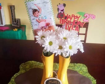 Muddle puddle Peppa Pig Birthday Cake Topper, muddle puddle Peppa Pig Centerpiece, muddle puddle Cake Topper, Peppa Pig Birthday Banner,