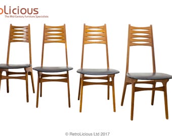 Set of 4 Niels Møller Model #83 Teak Chairs for Boltinge Stolefabrik Rare Danish