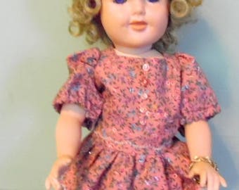 Hand made Shirley Temple porcelain doll. 16" tall. hand made porcelain dolls, Shirley Temple dolls, porcelain dolls, collector dolls