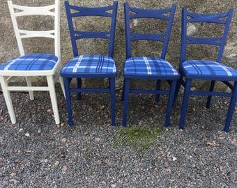 4 Kitchen chairs upcycled shabby chic