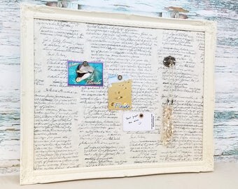 Large magnetic board - framed bulletin board - message board