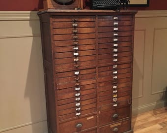 GORGEOUS***** Antique Apothecary Multi -Drawer Wood Cabinet*** Hardware Store Cabinet // Office Cabinet// Craft room