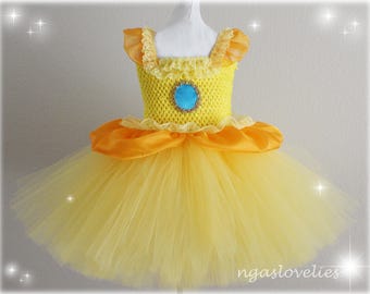 Princess Peach Sister Daisy Inspired Dress - Super Mario- tutu dress- baby tutu dress- kids costume - halloween party
