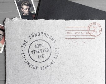 Return Address Stamp - Custom Address Stamp, Rubber Stamp, Hand Written Font, Wedding Gift, Gift (Vol.3 Vrs.8)